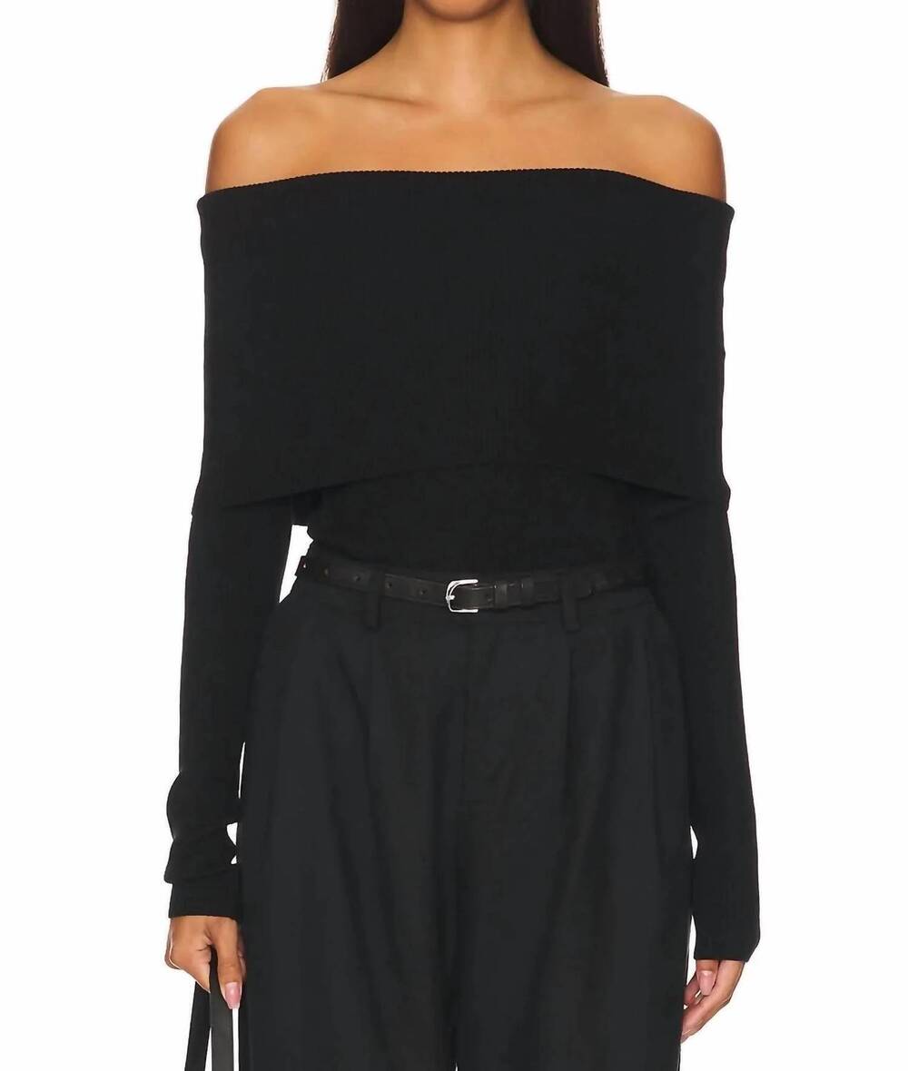 NEW A.L.C. evelyn merino off shoulder top in black